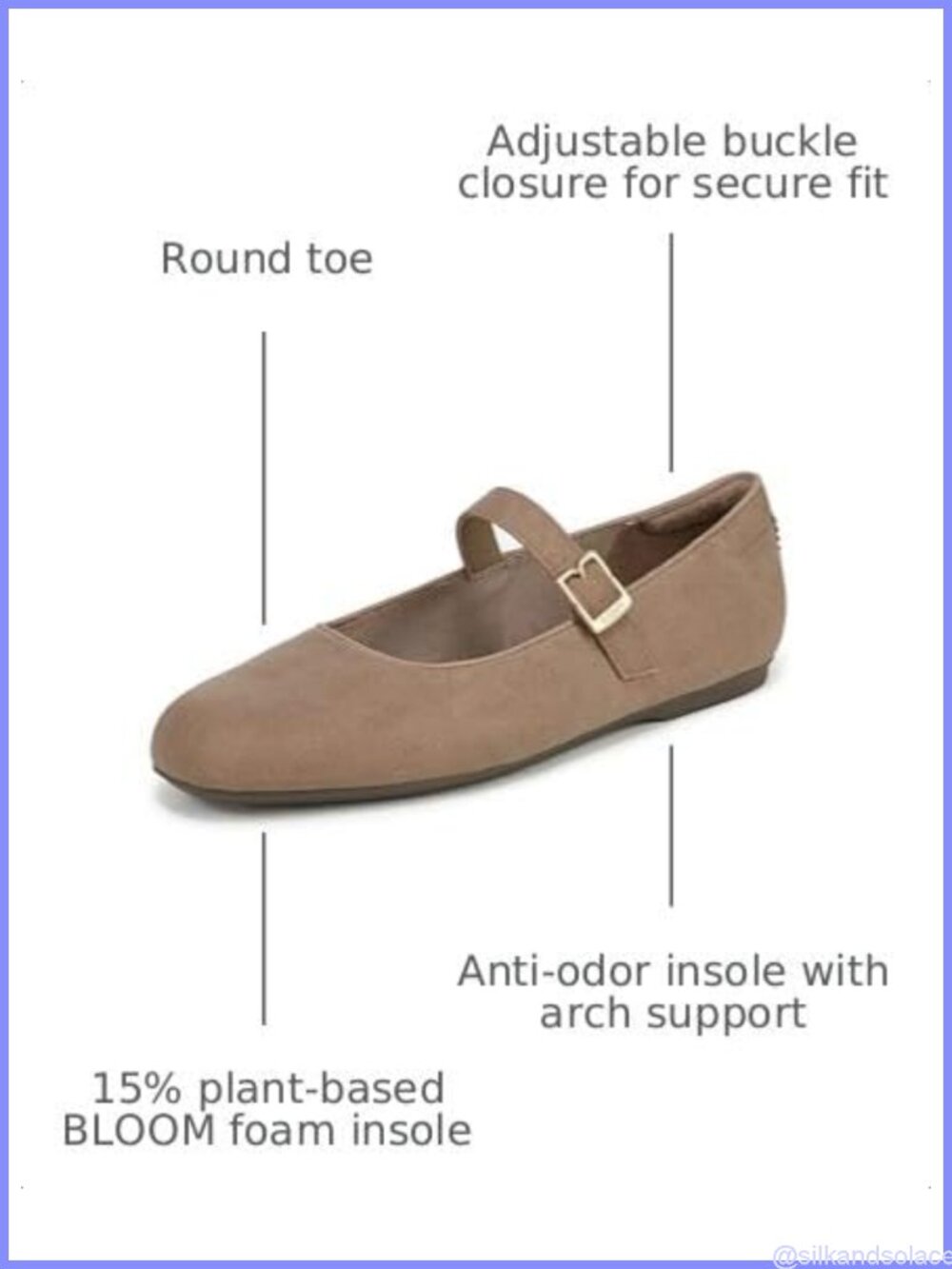 Mary Jane Ballet Flats Faux Leather Buckle Comfort Walking Shoes - Picture 2 of 6